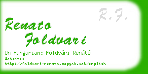 renato foldvari business card